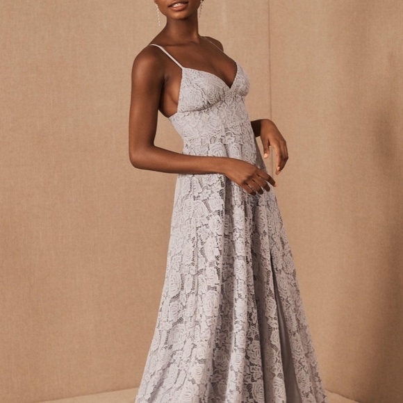 Fame and Partners Charlotte Light Blue Lace Gown - Picture 1 of 10
